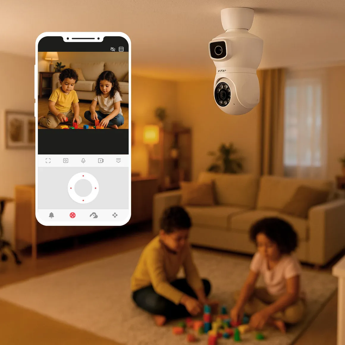 Cámara Roseta Wifi Doble Lente Movimiento 2K Knot - Homecenter.com.co