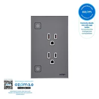 Toma Doble P/T Inteligente Connect Iot Plata