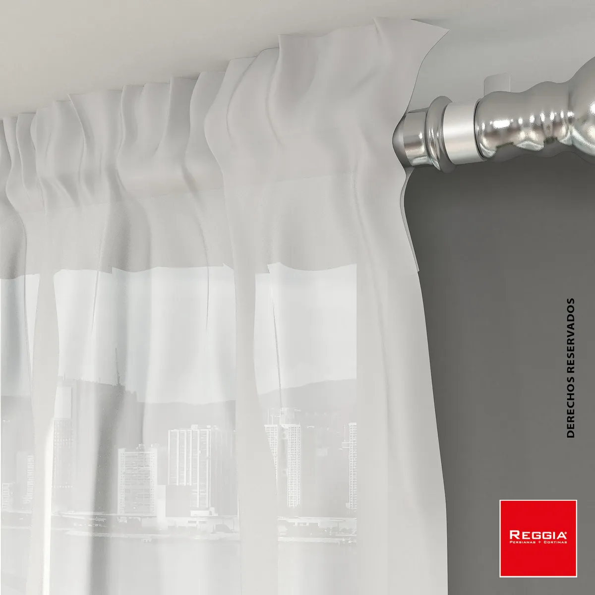 REGGIA - Cortina De Velo Suizo 280X220 Cm Blanco
