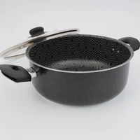 Olla Antiadherente en Aluminio 6 Ultra Tapa de Vidrio 24cm 4.1 Litros Negro Libre de PFOA Universal