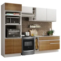 Cocina Integral Jade 2.70m Blanco/marrón/blanco 09