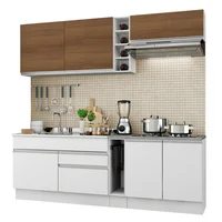 Cocina Integral Parma 2.20m Blanco/blanco/marrón 03