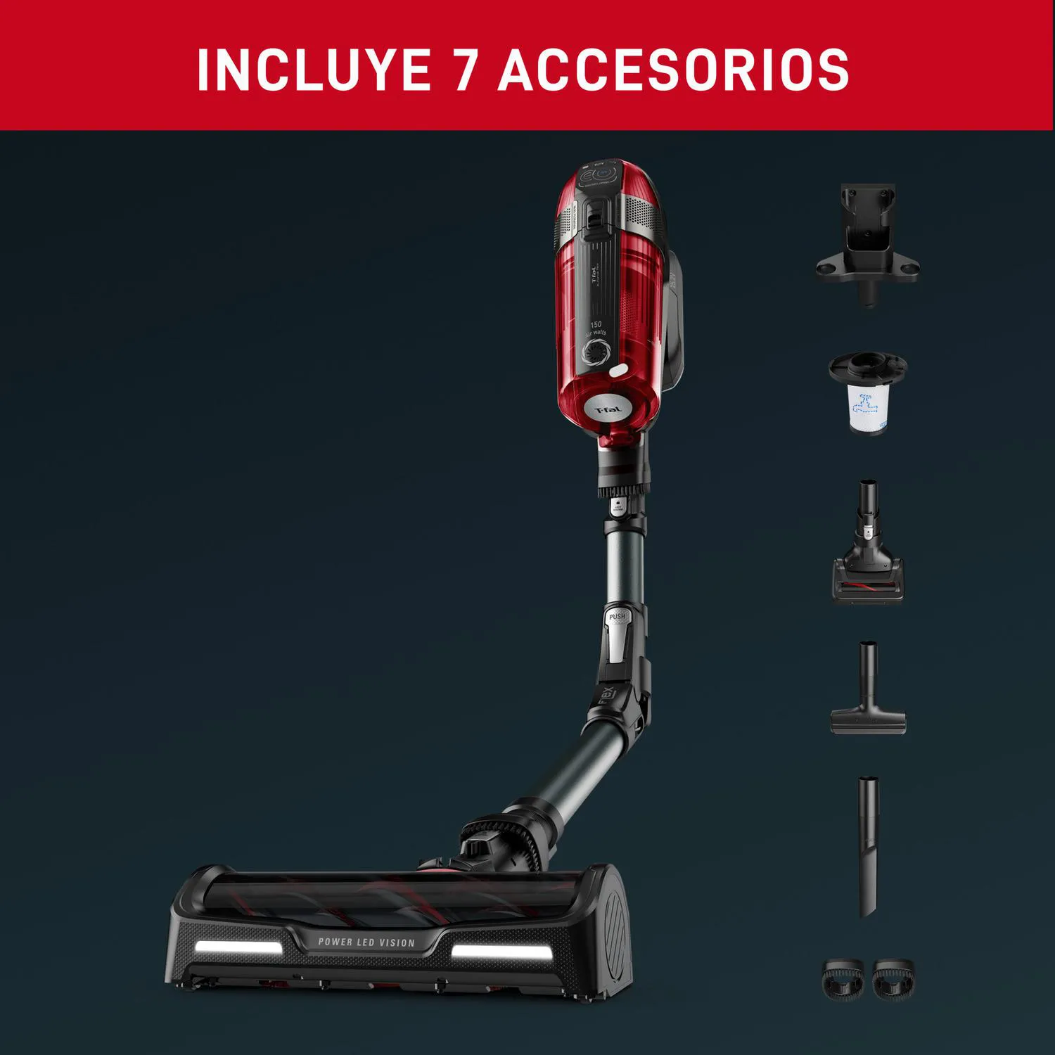 Aspiradora Inalámbrica T-Fal X-FORCE FLEX 12.60, 350 Watts, Batería 45min, Accesorio Mascota 4