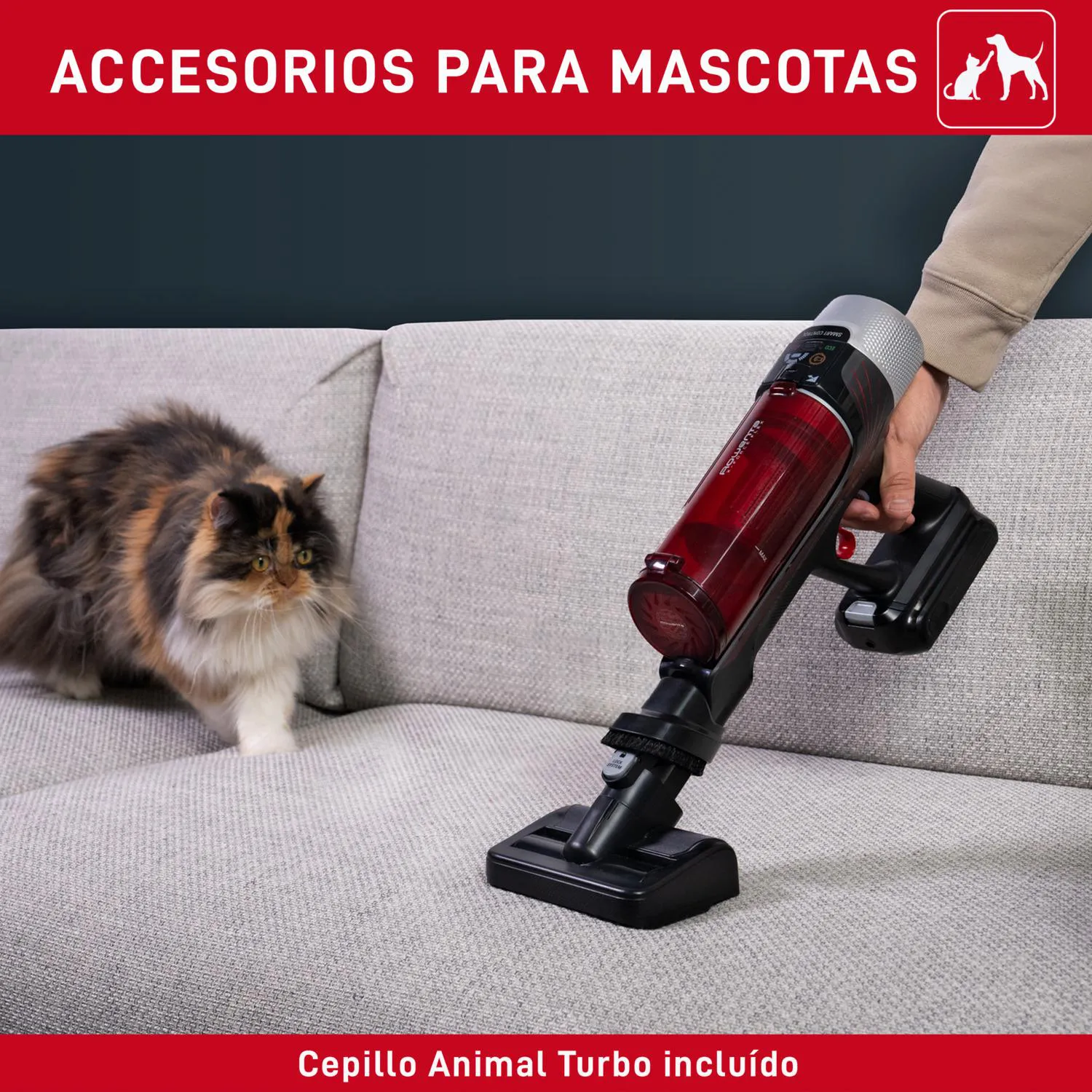 Aspiradora Inalámbrica T-Fal X-FORCE FLEX 9.60, 250 Watts, Batería 45min, Accesorio Mascota