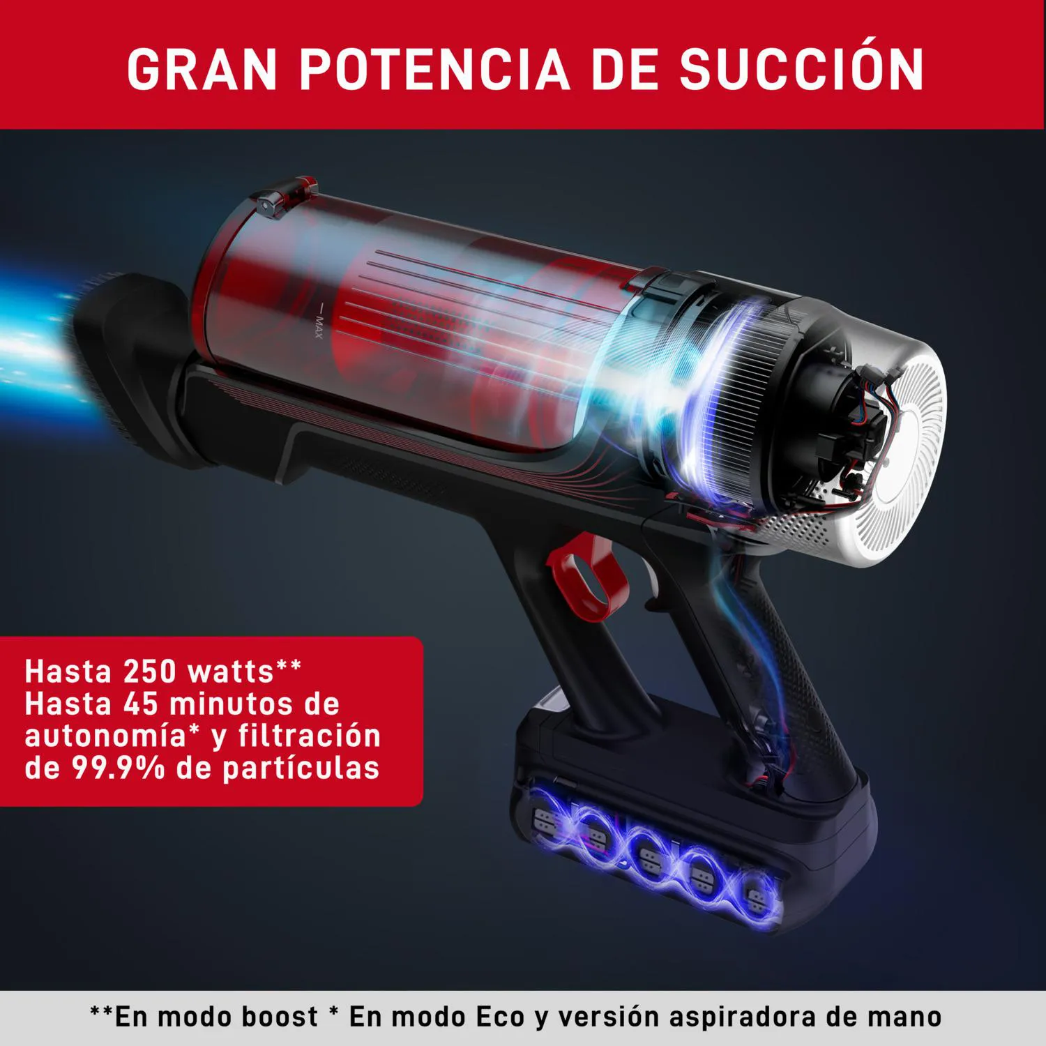 Aspiradora Inalámbrica T-Fal X-FORCE FLEX 9.60, 250 Watts, Batería 45min, Accesorio Mascota 4