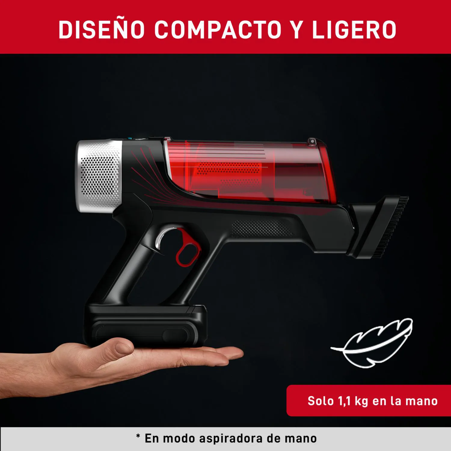Aspiradora Inalámbrica T-Fal X-FORCE FLEX 9.60, 250 Watts, Batería 45min, Accesorio Mascota 6