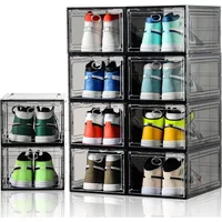 Paquete de 12 Cajas de Zapatos Apilables con Puerta Magnética