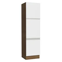 Mueble De Cocina Despensa 3 Puertas Glamy 60Cm Marrón/Blanco