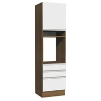 Mueble De Cocina Torre Para Hornos Glamy 60 Cm Marrón/Blanco