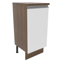 Mueble De Cocina Bajo 1 Puerta Glamy 35 Cm Marrón/Blanco