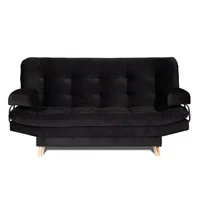 Sofá Cama Valencia 180x84x85 Negro 3 puestos