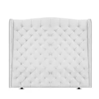 Cabecero Semidoble 120X150 de Lujo Luxury de Piso Blanco Ecocuero
