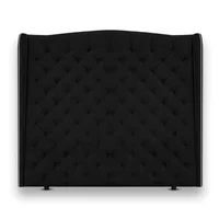 Cabecero Semidoble 120X150 de Lujo Luxury de Piso Negro Ecocuero