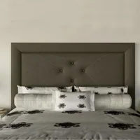 Cabecero Semidoble 120X150 Iowa Lujo de Piso Café Microfibra