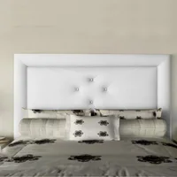Cabecero Semidoble 120X150 Iowa Lujo de Piso Blanco Microfibra