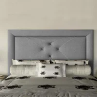 Cabecero Sencillo 90X150 Iowa Lujo de Piso Gris Microfibra