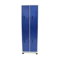 Locker 4 Puestos Gris Puertas Azul 80 kg Set X 5 Unidades