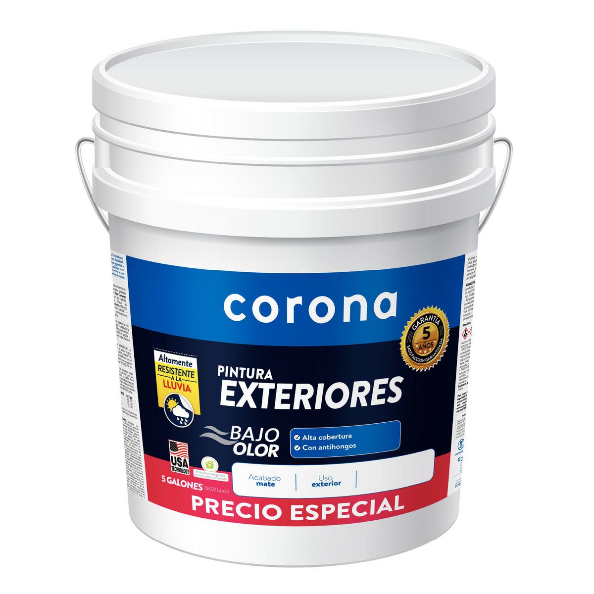 CORONA - Pintura Corona Exterior Blanco Promoción 5 Galones