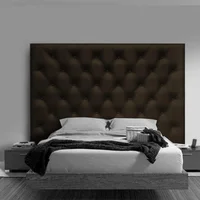 Cabecero Queen Telson de Piso Super Abullonado 160X140 Café Ecocuero