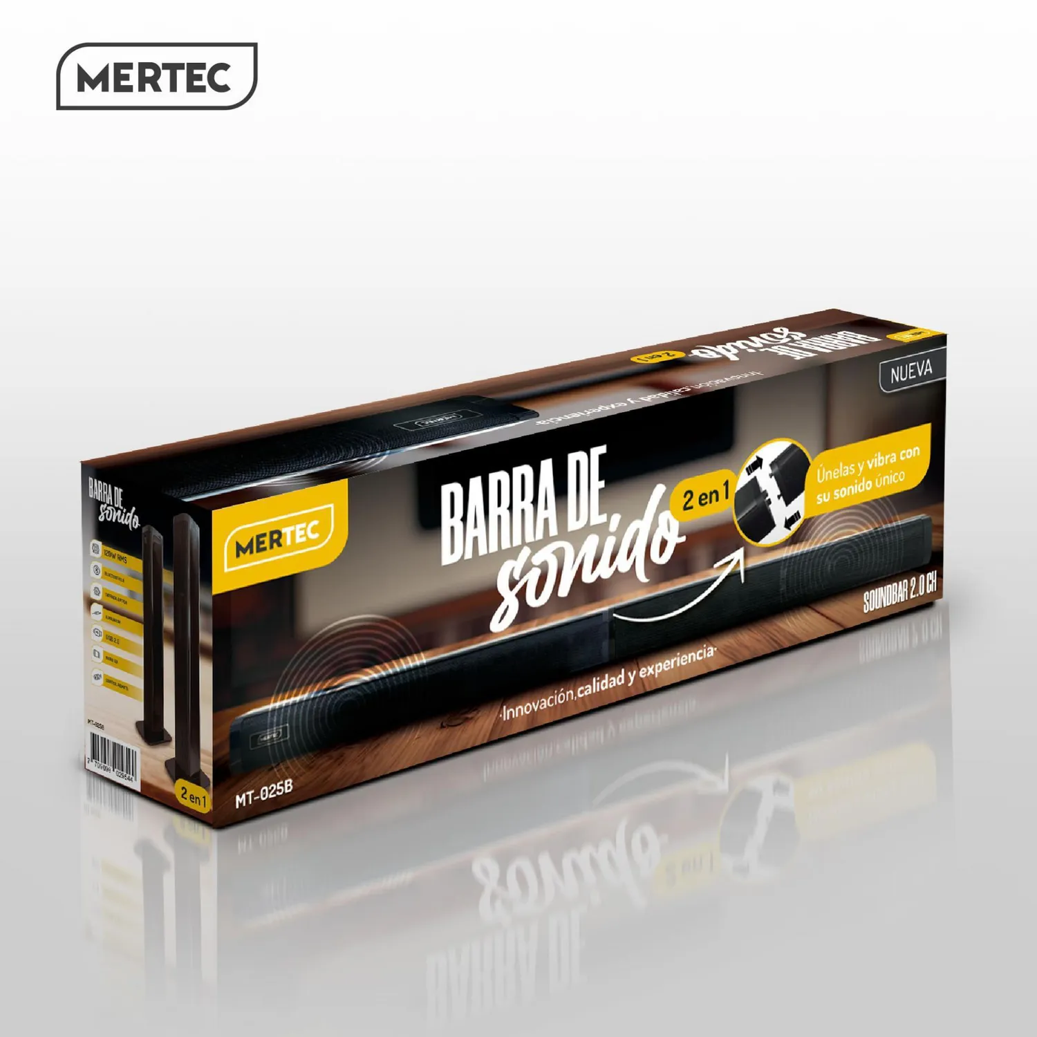 Barra de Sonido Bluetooth Mertec Convertible 2en1 BT MT-025B Negro ...