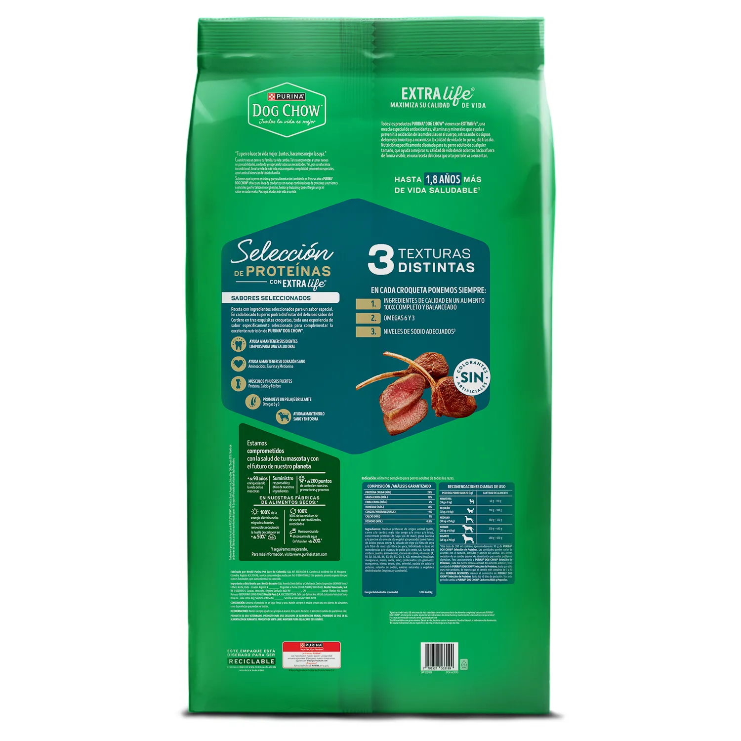 Comida Seca Perros Dog Chow Adultos Cordero 20 Kg  Dog Chow