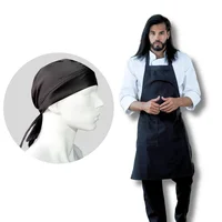 Uniforme Chef Chaqueta Blanca Pantalón Negro Delantal Peto Negro Obsequio Cofia Negra Hombre M