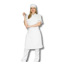 Uniforme Antifluido Cocina Camisa Blanca Pantalón Blanco Delantal Peto Blanco Obsequio Cofia Blanca Dama S