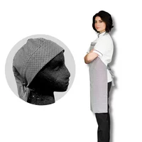 Uniforme Antifluido Cocina Camisa Blanca Pantalón Negro Delantal Peto Gallineto Obsequio Cofia Gallineto Dama 2XL