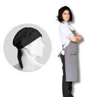 Uniforme Antifluido Cocina Camisa Blanca Pantalón Negro Delantal Peto Rayas Obsequio Cofia Rayas Dama 2XL