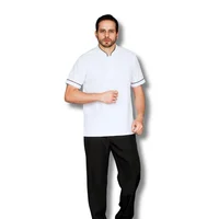 Uniforme Antifluido Cocina Camisa Blanca Pantalón Negro Hombre S