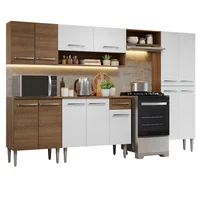 Cocina Integral Emilly 2.90m Marrón/blanco 10