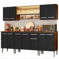 Cocina Integral Emilly Smile 2.30m Marrón/negro 04