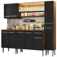 Cocina Integral Emilly Sky 2.00m Marrón/negro 04