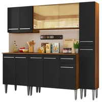 Cocina Integral Emilly West 2.00m Marrón/negro 03