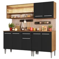 Cocina Integral Emilly Dance 1.70M Marrón/Negro 07