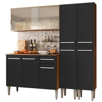 Cocina Integral Emilly Fly 1.70m Marrón/negro 05