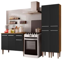 Cocina Integral Emilly Front 1.70m Marrón/negro 02