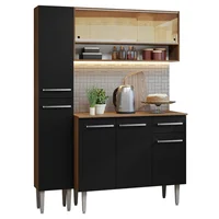 Cocina Integral Emilly 1.40m Marrón/negro 09