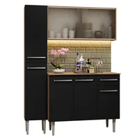 Cocina Integral Emilly 1.40m Marrón/negro 05