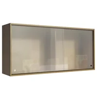 Mueble De Cocina Superior 2 Puertas Corredizas De Cristal Emilly 105 Cm Marrón