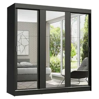 Closet Reno 3 Puertas Corredizas con Espejos Negro