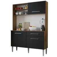 Mueble de Cocina Compacta Life 1.20 Metros Marrón/Negro