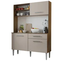 Mueble de Cocina Compacta Life 1.20 Metros Marrón/Crema