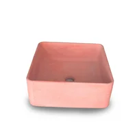 Lavamanos Cozumel Medium En Concreto Uhpc Color Pink Dawn