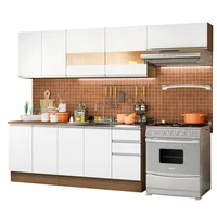 Cocina Integral Marcela 2.80m Marrón/blanco 03