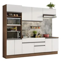 Cocina Integral Glamy 2.70m Marrón/blanco 13
