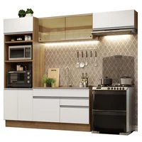 Cocina Integral Glamy 2.70m Marrón/blanco 11