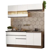 Cocina Integral Glamy 2.00m Marrón/blanco 07