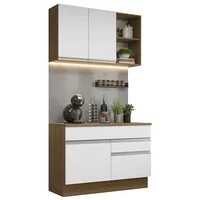 Cocina Integral Glamy 1.20 m con Encimera Marrón/Blanco 08