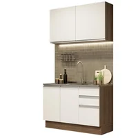 Cocina Integral Glamy 1.20m Marrón/blanco 03